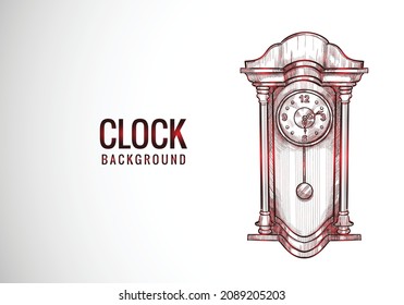 Hand draw alarm clock sketch design