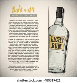 Hand draw of alcohol bottle. Vector illustration.