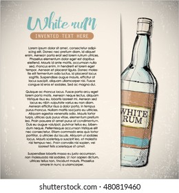Hand draw of alcohol bottle. Vector illustration.