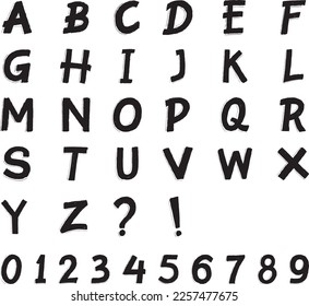 Hand Draw Alphabet and Number Brush