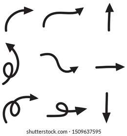 Hand Draw Arrow Black and White