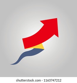 Hand draw of arrow , flat style