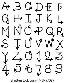 hand draw arrow font