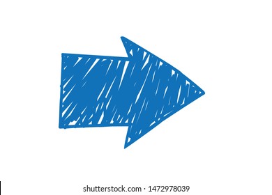 Hand draw arrow icon vector on white background 