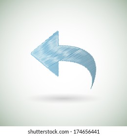 Hand draw arrow icon, vector illustration. 