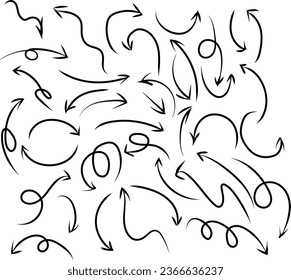 hand draw arrow. set of arrow icon vector