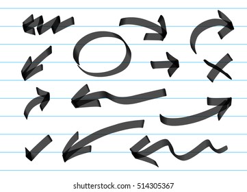 hand draw arrow, transparent