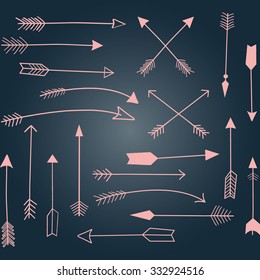 Hand Draw Arrow,Pink Arrow set