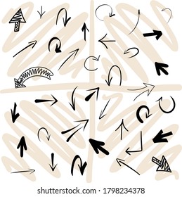 Dibujar flechas a mano sobre el fondo