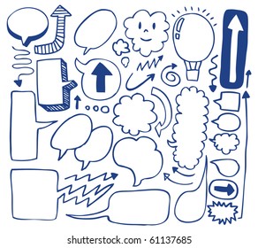hand draw arrows speech set
