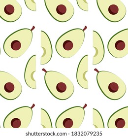 hand draw avocado pattern in vector. 