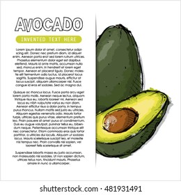 Hand draw of avocado. Vector illustration.