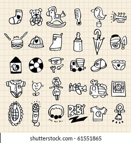 hand draw baby element