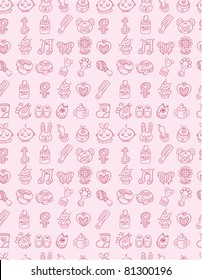 hand draw baby seamless pattern