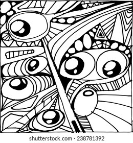 hand draw background eyes scetch