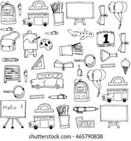 Hand draw background school doodles vector illustration