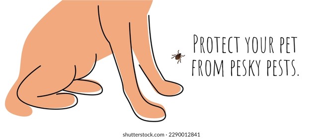 Hand draw banner, poster for veterinary clinic.Protect your pet from pesky pets. Pet care illustration.