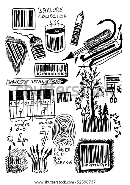 Hand Draw Barcode Calculate Your Barcode Stock Vektorgrafik Lizenzfrei