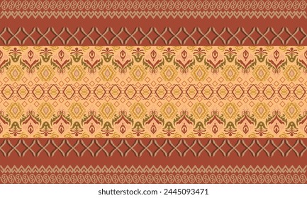 Hand draw beautiful Ethnic abstract ikat art. Seamless pattern in tribal, folk embroidery, and Mexican style.Aztec geometric art ornament print.great for textiles, banners, wallpapers, wrapping.