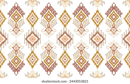 Hand draw Beautiful Ikat paisley embroidery.geometric ethnic oriental seamless pattern traditional.great for textiles, banners, wallpapers, wrapping vector.