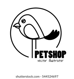 hand draw bird pet shop concept