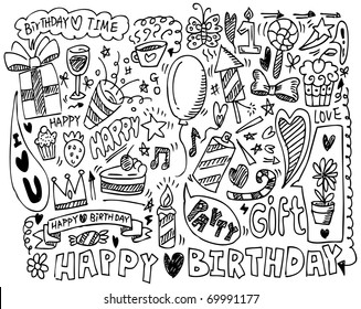 hand draw birthday element