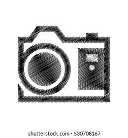 hand draw black photograpic camera vector illustration eps 10