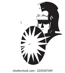 hand draw black and white fighter 