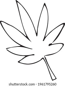 Hand draw black and white flower, abstract doodle