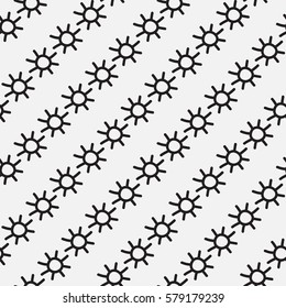 Hand draw black and white  sun  seamless  pattern
