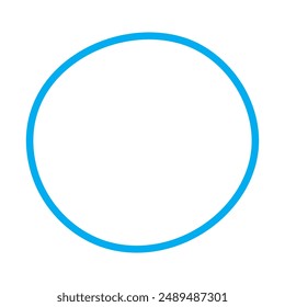 Hand draw blue circle shape isolated on white background.