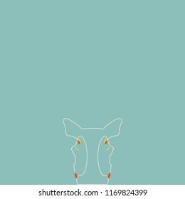 Hand draw of boar on blue background