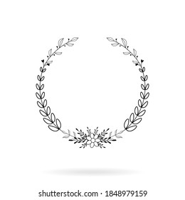 hand draw botanic frame elegant for decoration wedding invitation