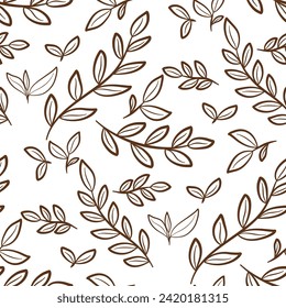 Hand draw botanical seamless patterns. Simple flat modern drawing. Floral texture collection for textile ,paper wrap and fashion design. Spring botanical print. Vector illustration.