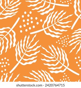 Hand draw botanical seamless patterns. Simple flat modern drawing. Floral texture collection for textile ,paper wrap and fashion design. Spring botanical print. Vector illustration.