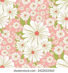 Hand draw botanical seamless patterns. Simple flat modern drawing. Floral collection for textile ,paper wrap and fashion design. Spring botanical print. Vector illustration.