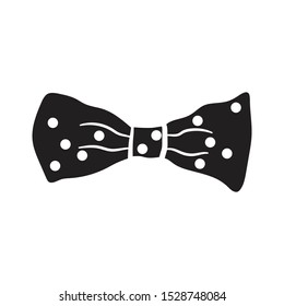 hand draw bow tie icon flat black vector