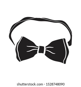 hand draw bow tie icon flat black vector