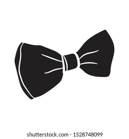 hand draw bow tie icon flat black vector