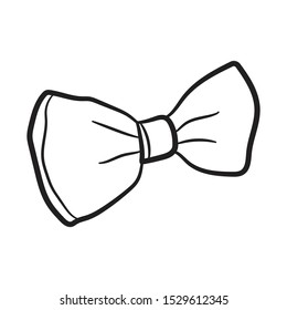 hand draw bow tie icon outline vector