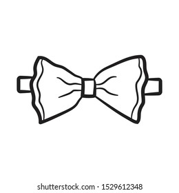 hand draw bow tie icon outline vector