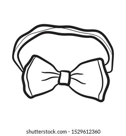 hand draw bow tie icon outline vector