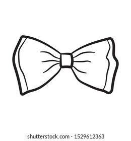hand draw bow tie icon outline vector