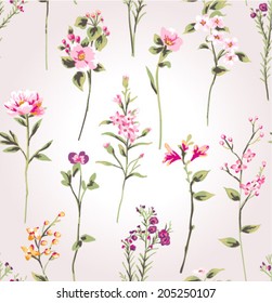 hand draw branch flower,spring pattern vector background