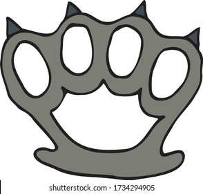 Hand draw brass knuckle, vector illustration 