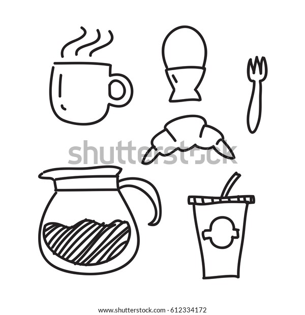 Hand Draw Breakfast Vector Stock Vector (Royalty Free) 612334172