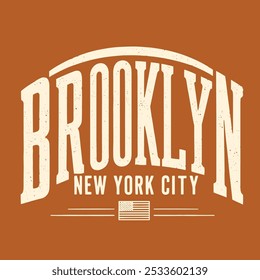 Hand Draw Brooklyn New York City with Graffiti text print, Urban typography street art graffiti slogan print, vector city view, Tags, spray, graffiti, signs.