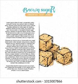 Hand draw of brown sugar cubes. Vector illustration.