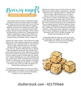 Hand draw of brown sugar cubes. Vector illustration.