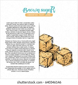 Hand draw of brown sugar cubes. Vector illustration.